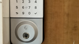Lion Head Flinders digital deadbolt with PIN keypad and key backup, fitted for a Perth Airbnb